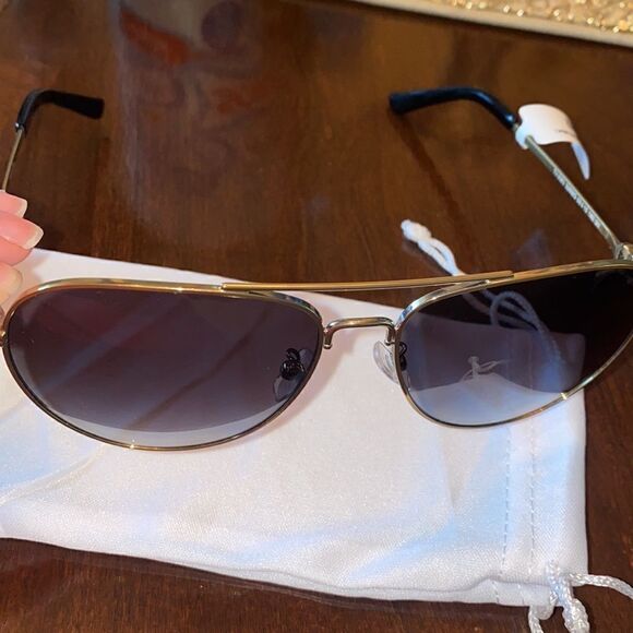 Tory Burch NWT Aviator Gold Frame 58mm Sunglasses - Picture 6 of 10